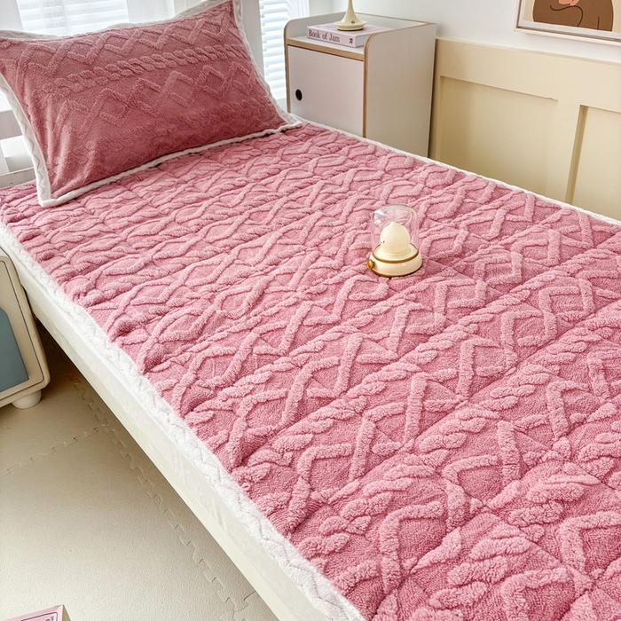 91家纺网 家纺一手货源 找家纺 华誉 2025年新款学生宿舍塔芙蓉床垫跨境外贸爆款 temu希音 Tik Tok供货 豆沙粉