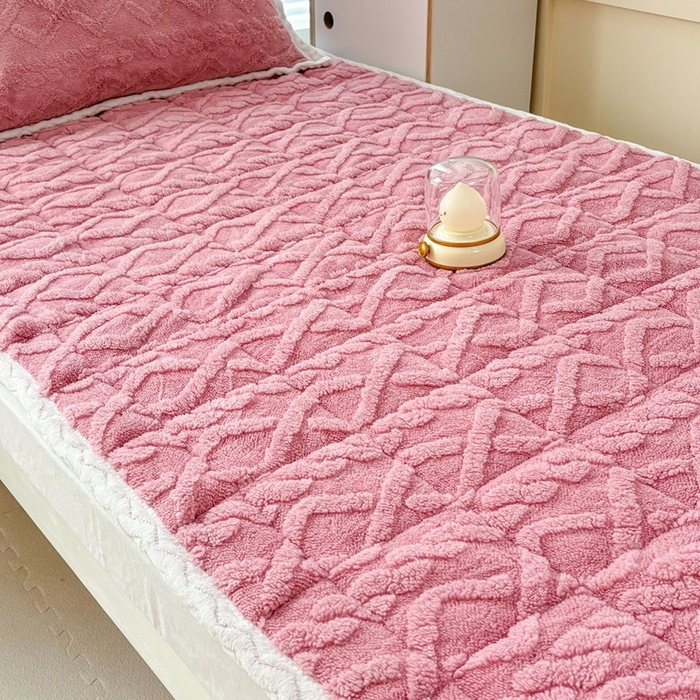 91家纺网 家纺一手货源 找家纺 华誉 2025年新款学生宿舍塔芙蓉床垫跨境外贸爆款 temu希音 Tik Tok供货 豆沙粉