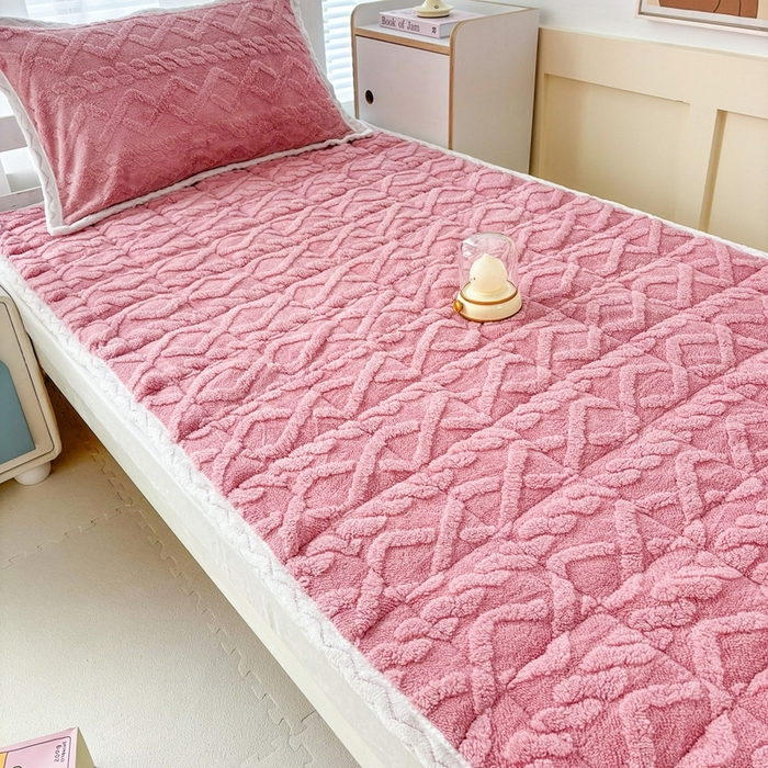 91家纺网 家纺一手货源 找家纺 华誉 2025年新款学生宿舍塔芙蓉床垫跨境外贸爆款 temu希音 Tik Tok供货 豆沙粉