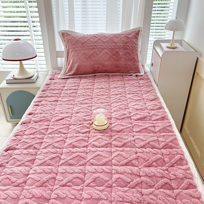 91家纺网 家纺一手货源 找家纺 华誉 2025年新款学生宿舍塔芙蓉床垫跨境外贸爆款 temu希音 Tik Tok供货 豆沙粉