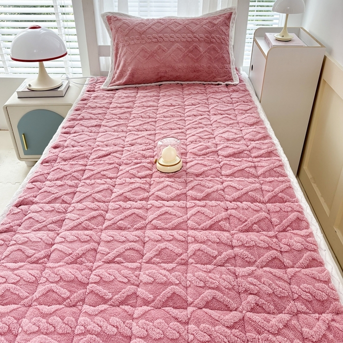 91家纺网 家纺一手货源 找家纺 华誉 2025年新款学生宿舍塔芙蓉床垫跨境外贸爆款 temu希音 Tik Tok供货 豆沙粉