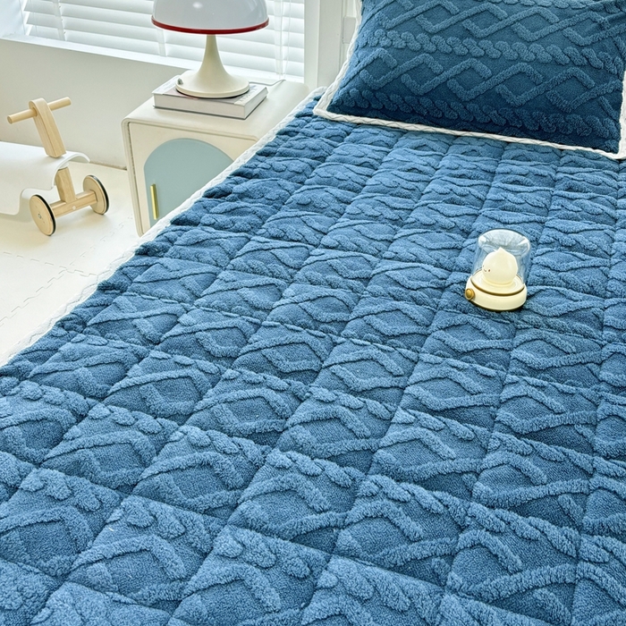 91家纺网 家纺一手货源 找家纺 华誉 2025年新款学生宿舍塔芙蓉床垫跨境外贸爆款 temu希音 Tik Tok供货 宝石蓝