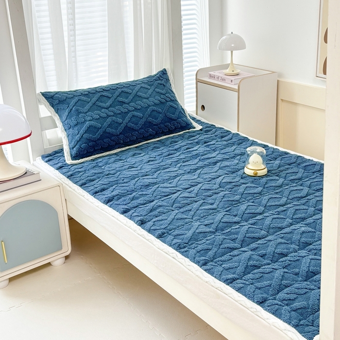 91家纺网 家纺一手货源 找家纺 华誉 2025年新款学生宿舍塔芙蓉床垫跨境外贸爆款 temu希音 Tik Tok供货 宝石蓝