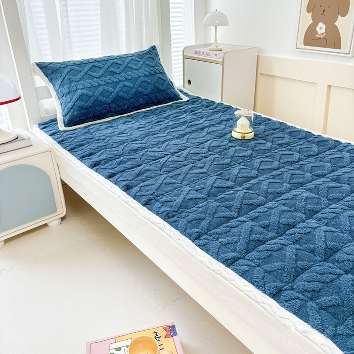 91家纺网 家纺一手货源 找家纺 华誉 2025年新款学生宿舍塔芙蓉床垫跨境外贸爆款 temu希音 Tik Tok供货 宝石蓝