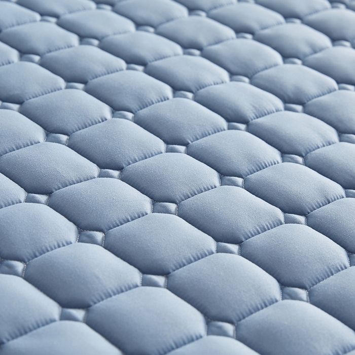 91家纺网 家纺一手货源 找家纺 华誉 2025新款A类原棉大豆夹棉床护垫 蓝