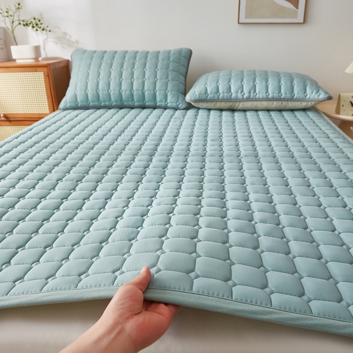 华誉 2025新款A类原棉大豆夹棉床护垫 绿