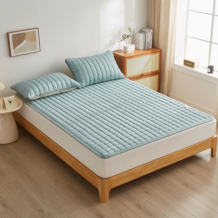 91家纺网 家纺一手货源 找家纺 华誉 2025新款A类原棉大豆夹棉床护垫 绿