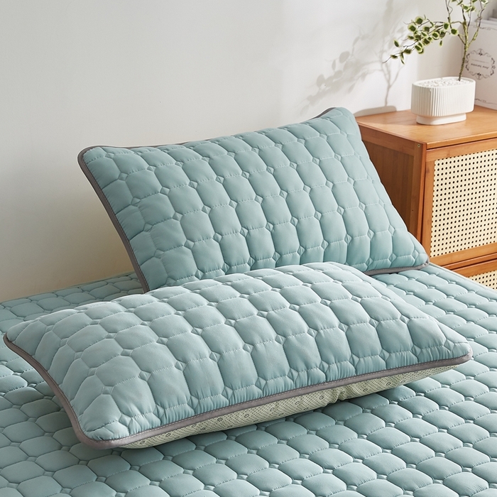 91家纺网 家纺一手货源 找家纺 华誉 2025新款A类原棉大豆夹棉床护垫 绿