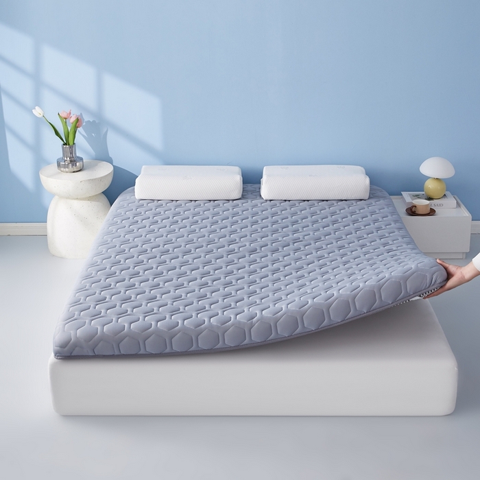 91家纺网 家纺一手货源 找家纺 华誉 2025新款跨境电商专供海绵款棒棒糖床垫 单边棒棒糖灰