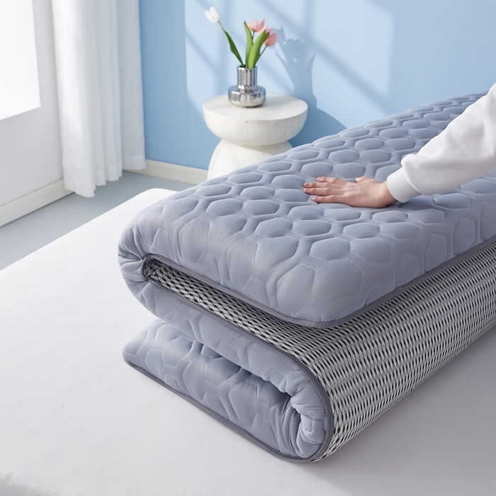 91家纺网 家纺一手货源 找家纺 华誉 2025新款跨境电商专供海绵款棒棒糖床垫 单边棒棒糖灰