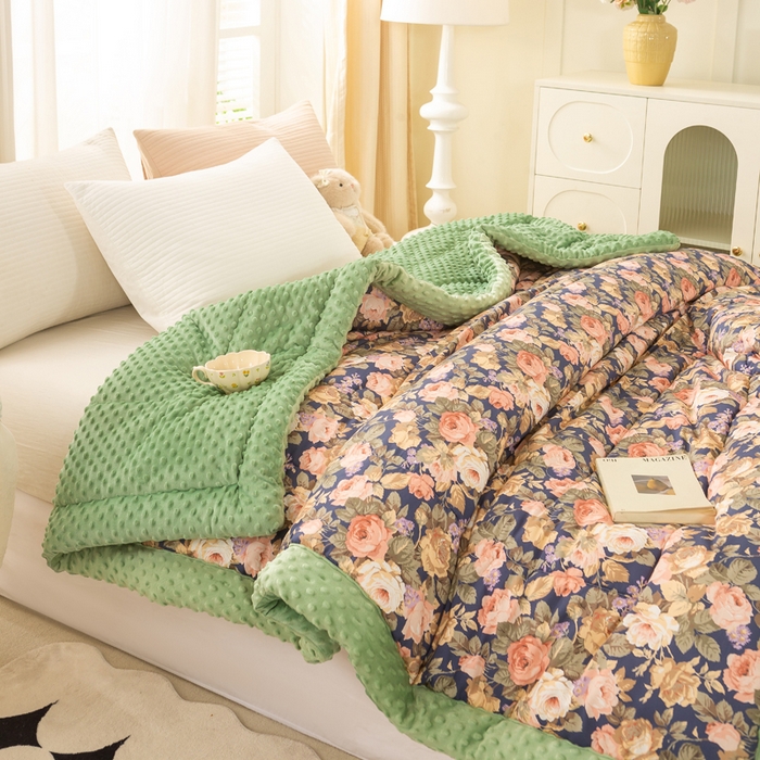 91家纺网 家纺一手货源 找家纺 （总）锦鹭被业 2025新款全棉纯棉豆豆被被子被芯春秋夏凉空调被冬被