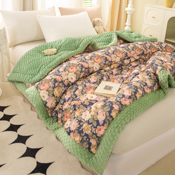 91家纺网 家纺一手货源 找家纺 （总）锦鹭被业 2025新款全棉纯棉豆豆被被子被芯春秋夏凉空调被冬被