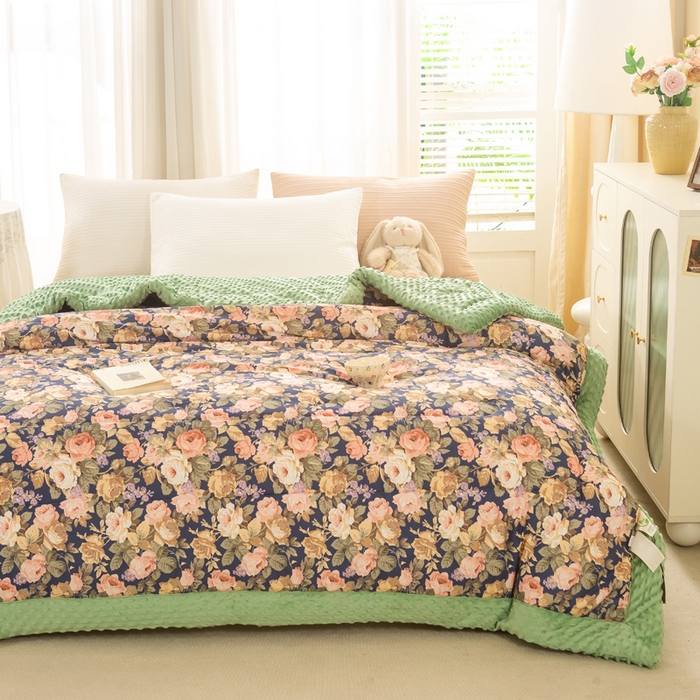 91家纺网 家纺一手货源 找家纺 （总）锦鹭被业 2025新款全棉纯棉豆豆被被子被芯春秋夏凉空调被冬被