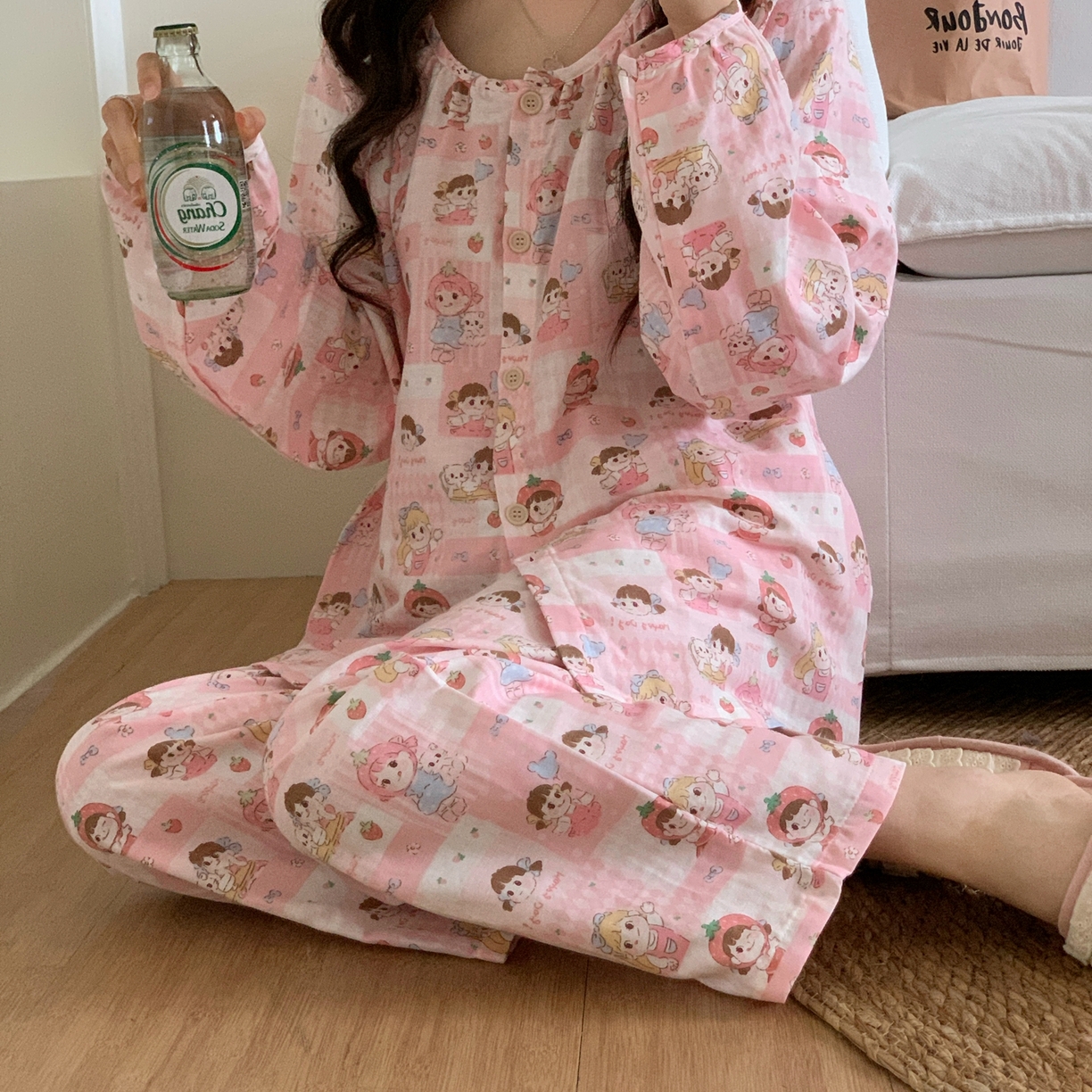 91家纺网 家纺一手货源 找家纺 纽约生活 2025新款韩系家居服（会员-5） 草莓不二家