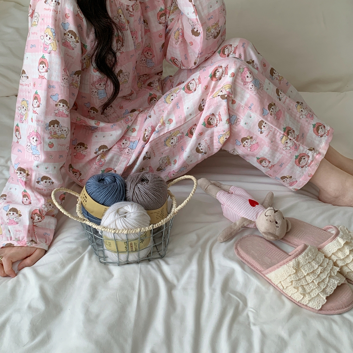 91家纺网 家纺一手货源 找家纺 纽约生活 2025新款韩系家居服（会员-5） 草莓不二家