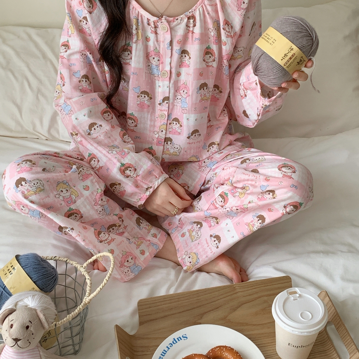 91家纺网 家纺一手货源 找家纺 纽约生活 2025新款韩系家居服（会员-5） 草莓不二家