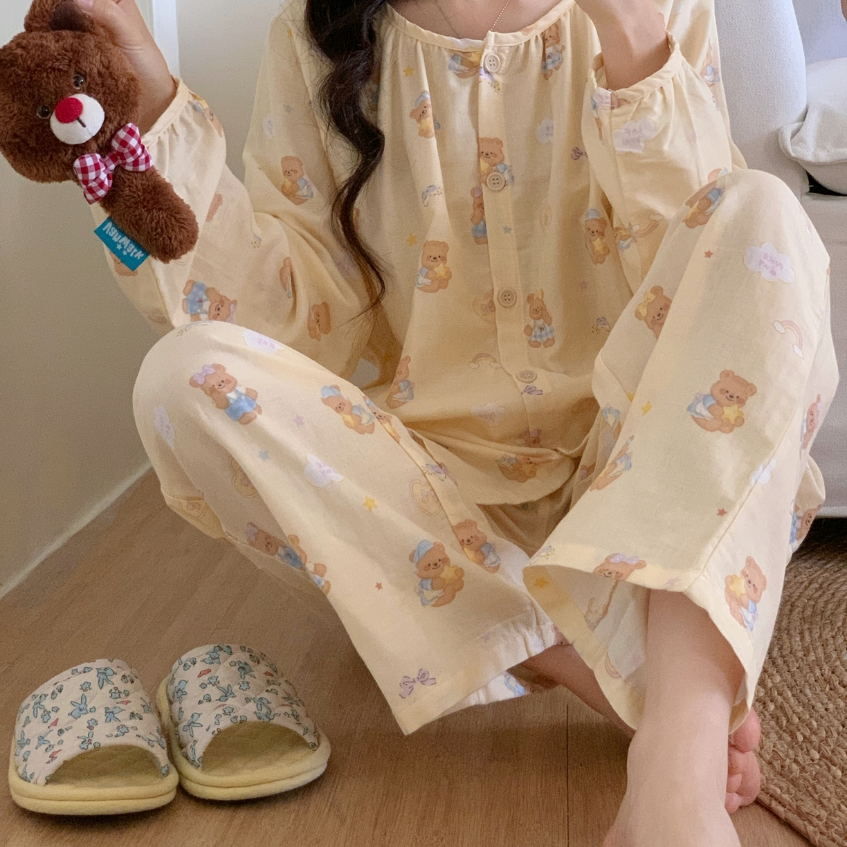 91家纺网 家纺一手货源 找家纺 纽约生活 2025新款韩系家居服（会员-5） 黄油小熊