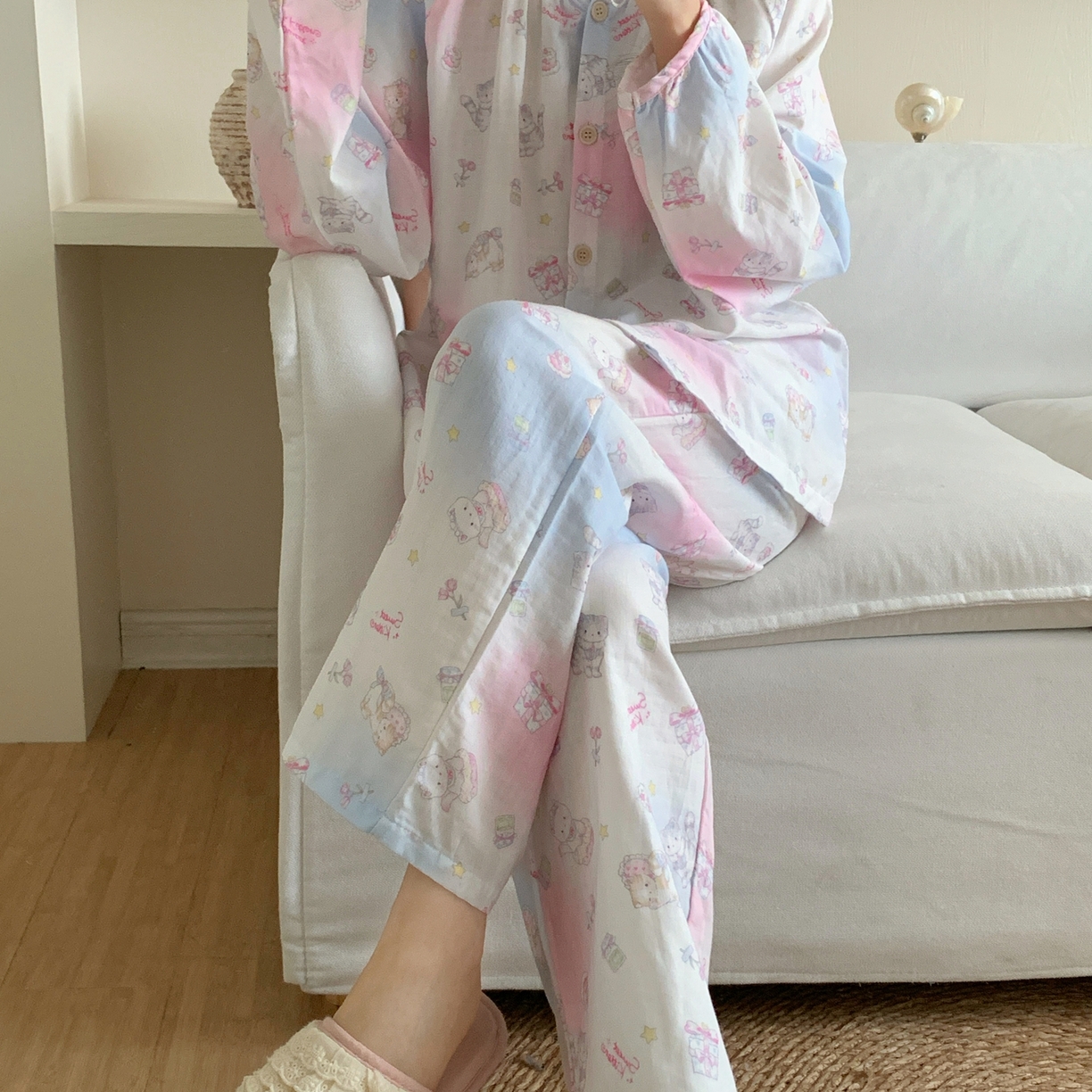 91家纺网 家纺一手货源 找家纺 纽约生活 2025新款韩系家居服（会员-5） 精灵猫咪