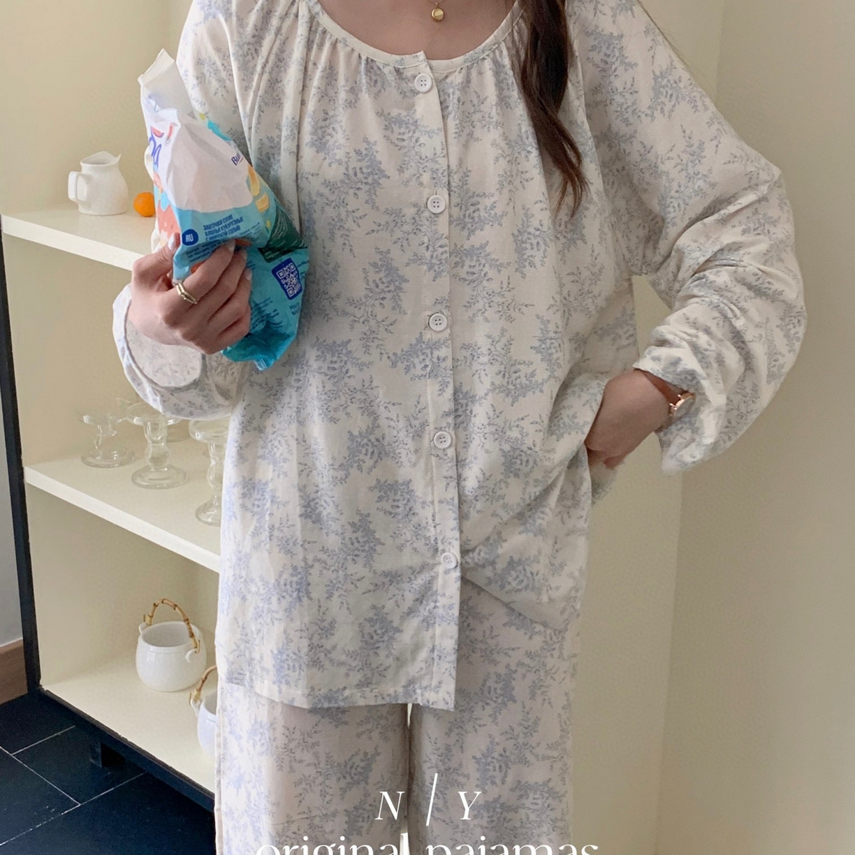 91家纺网 家纺一手货源 找家纺 纽约生活 2025新款韩系家居服（会员-5） 蓝觅