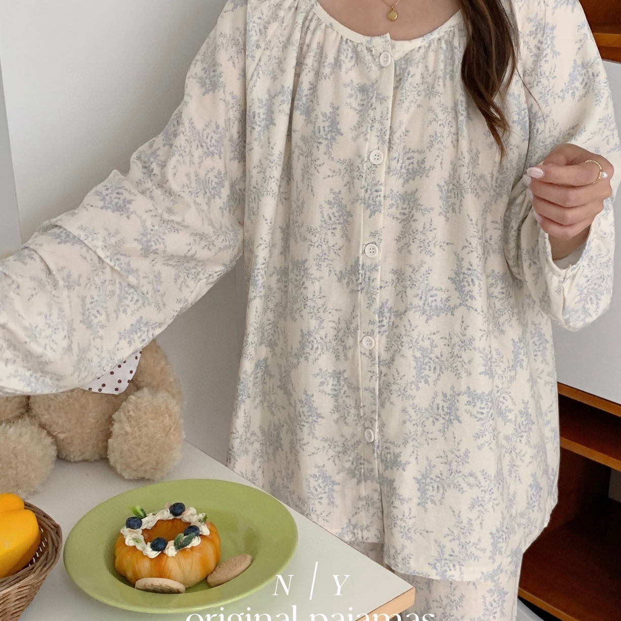 91家纺网 家纺一手货源 找家纺 纽约生活 2025新款韩系家居服（会员-5） 蓝觅