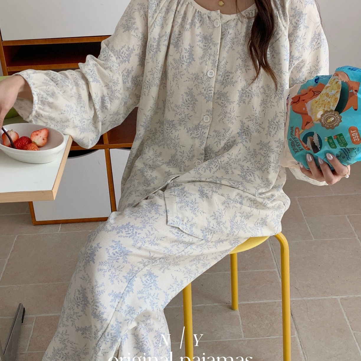 91家纺网 家纺一手货源 找家纺 纽约生活 2025新款韩系家居服（会员-5） 蓝觅