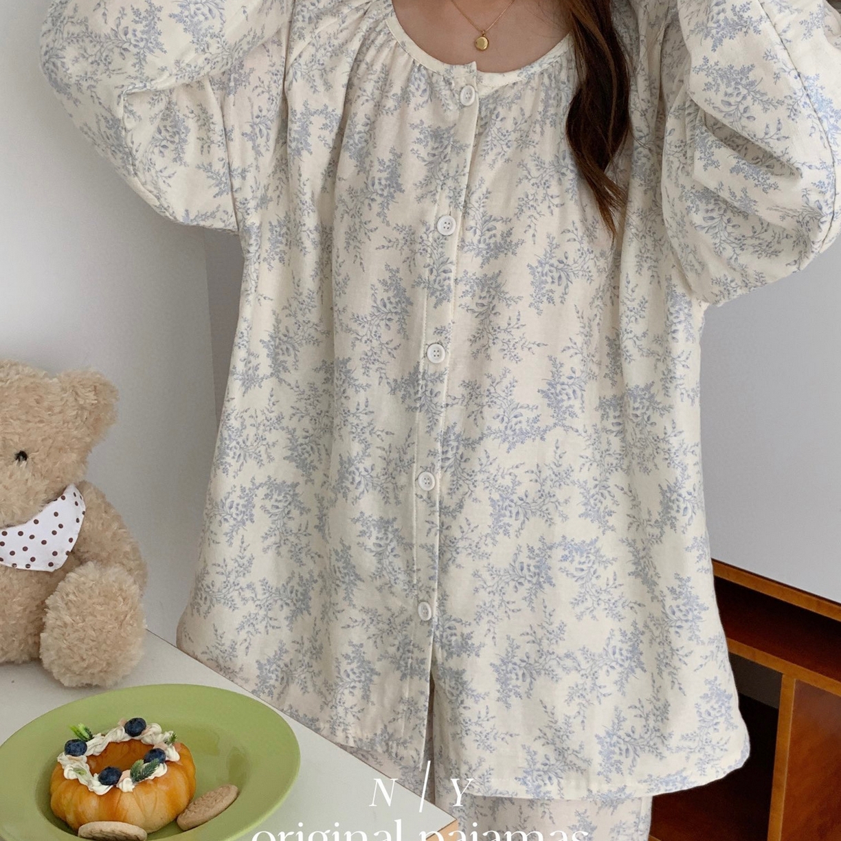 91家纺网 家纺一手货源 找家纺 纽约生活 2025新款韩系家居服（会员-5） 蓝觅