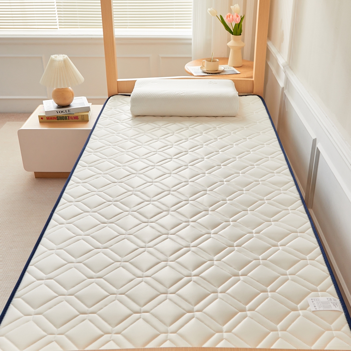 91家纺网 家纺一手货源 找家纺 （总）希廷顿 2025新款立体海绵学生宿舍床垫-菱格