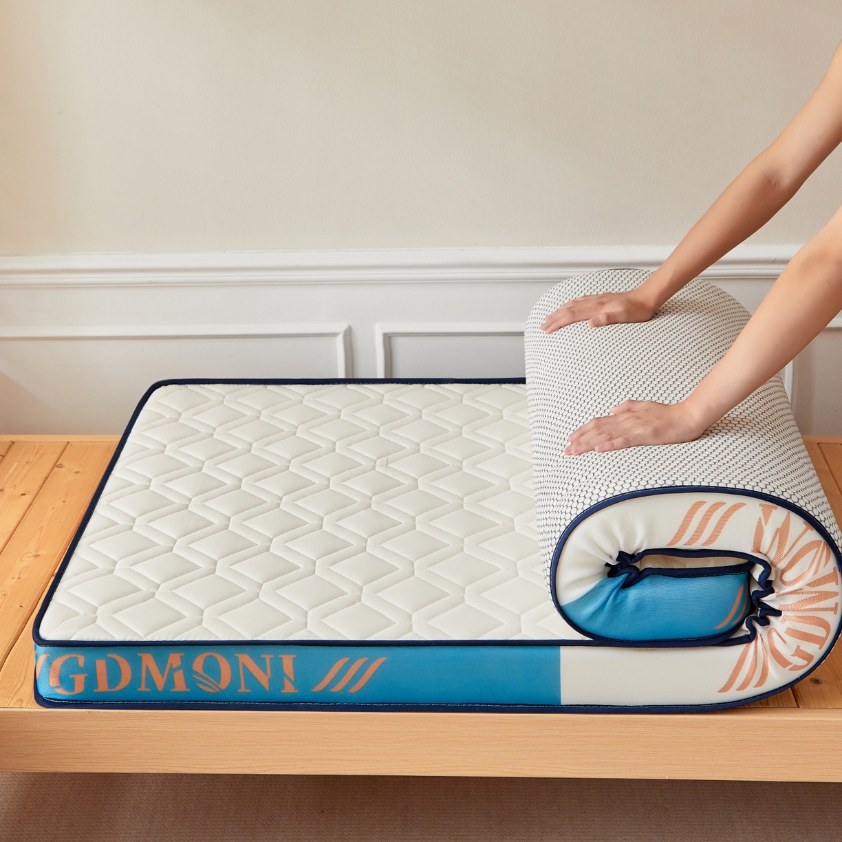 91家纺网 家纺一手货源 找家纺 （总）希廷顿 2025新款立体海绵学生宿舍床垫-菱格