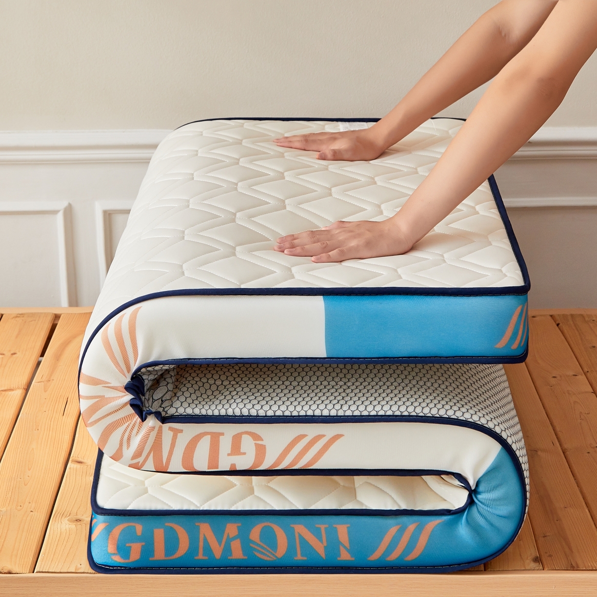 91家纺网 家纺一手货源 找家纺 （总）希廷顿 2025新款立体海绵学生宿舍床垫-菱格