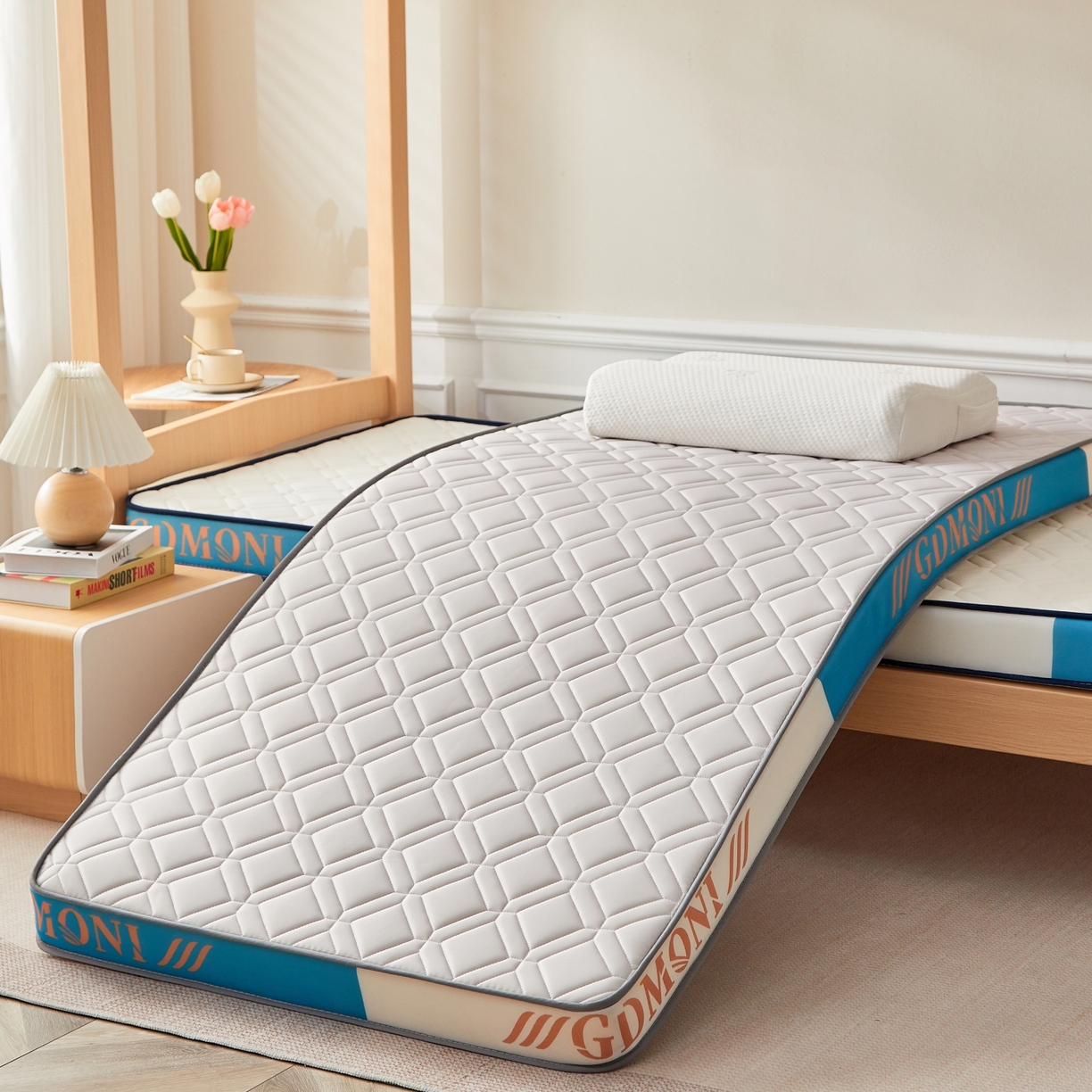 91家纺网 家纺一手货源 找家纺 （总）希廷顿 2025新款立体海绵学生宿舍床垫-菱格