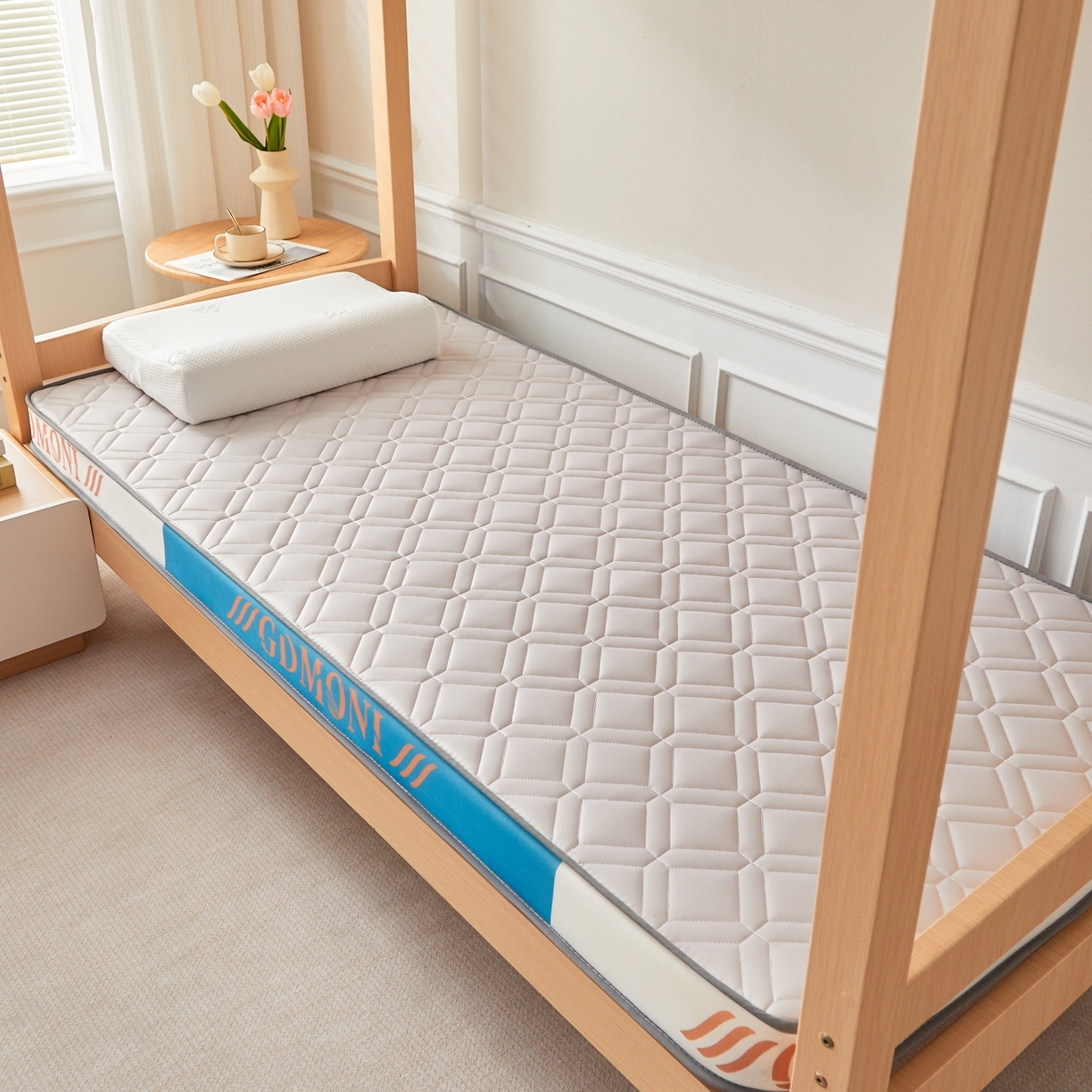 91家纺网 家纺一手货源 找家纺 希廷顿 2025新款立体海绵学生宿舍床垫-菱格 立体海绵床垫-菱格灰