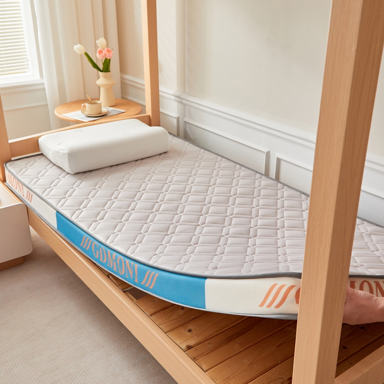 91家纺网 家纺一手货源 找家纺 希廷顿 2025新款立体海绵学生宿舍床垫-菱格 立体海绵床垫-菱格灰