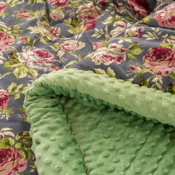 91家纺网 家纺一手货源 找家纺 锦鹭被业 2025新款AB版舒适全棉纯棉豆豆绒被被子被芯 花之语