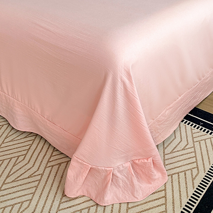 91家纺网 家纺一手货源 找家纺 （总）大麦乐田 2025新款糯小棉立体绣花吊边四件套-手捧花