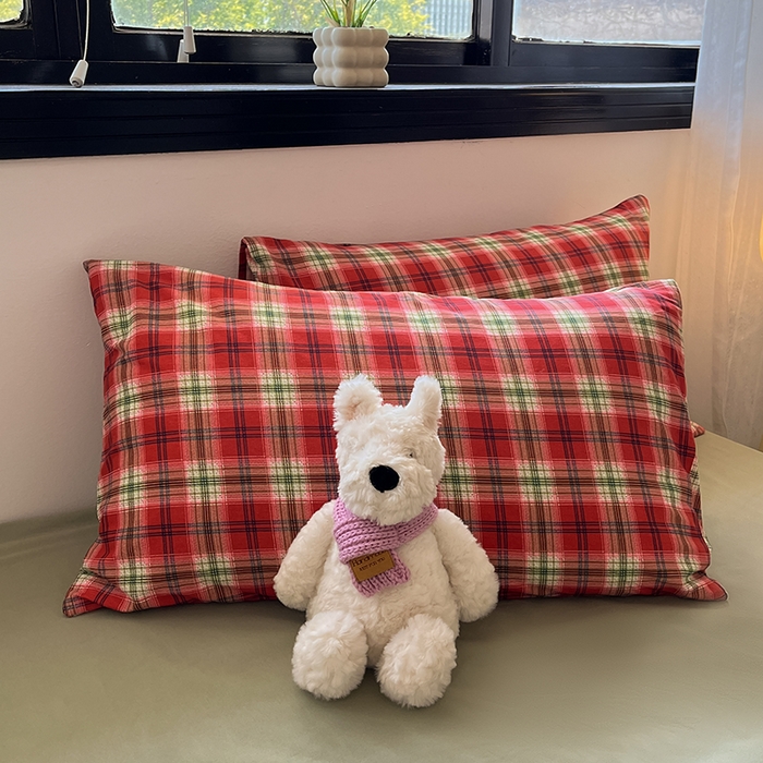 91家纺网 家纺一手货源 找家纺 吉象家纺 2025新款全棉纯棉加厚磨毛印花四件套 艾伦红格