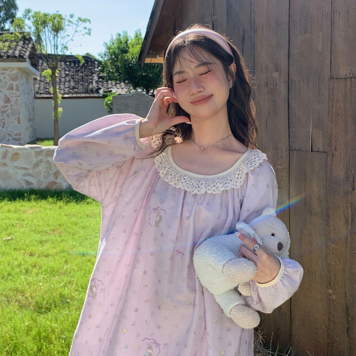 91家纺网 家纺一手货源 找家纺 （总）纽约生活 2025新款有氧纱蕾丝长袖裙（会员-5）