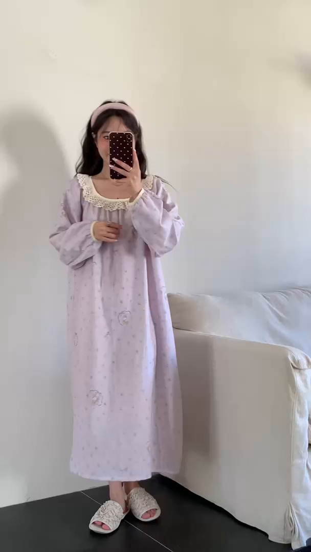 91家纺网 家纺一手货源 找家纺 （总）纽约生活 2025新款有氧纱蕾丝长袖裙（会员-5）