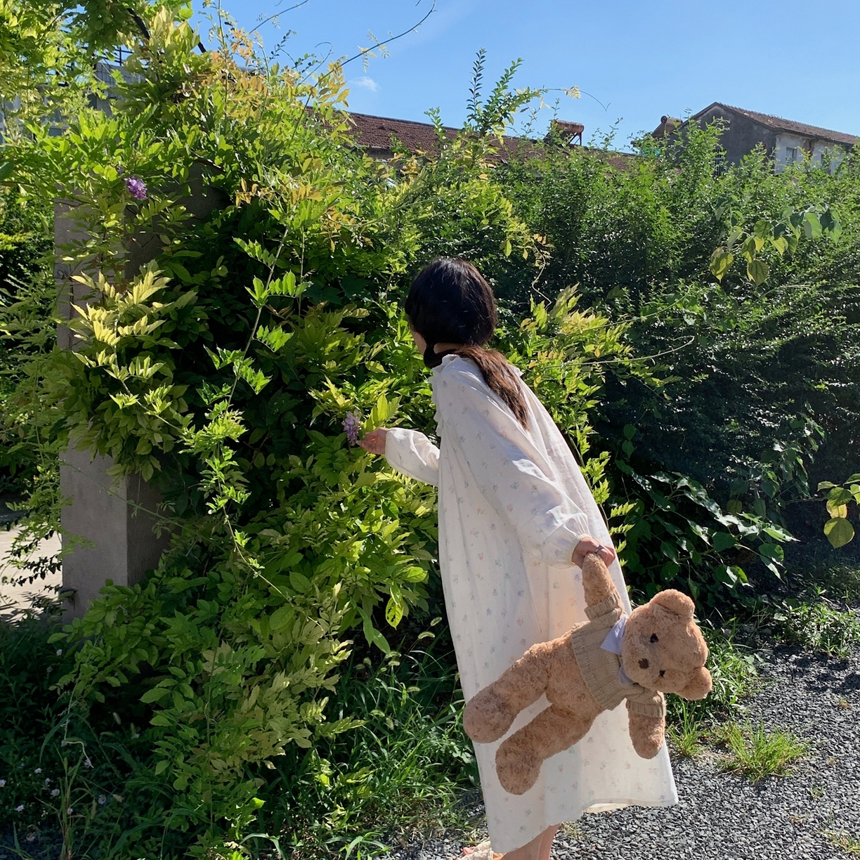 91家纺网 家纺一手货源 找家纺 纽约生活 2025新款有氧纱蕾丝长袖裙（会员-5） 晨露玫瑰