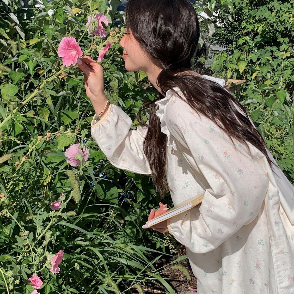 91家纺网 家纺一手货源 找家纺 纽约生活 2025新款有氧纱蕾丝长袖裙（会员-5） 晨露玫瑰