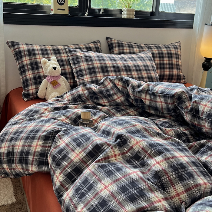 91家纺网 家纺一手货源 找家纺 吉象家纺 2025新款全棉纯棉加厚磨毛印花四件套 艾伦黑格