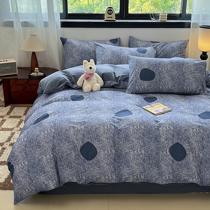 91家纺网 家纺一手货源 找家纺 吉象家纺 2025新款全棉纯棉加厚磨毛印花四件套 波尔曼