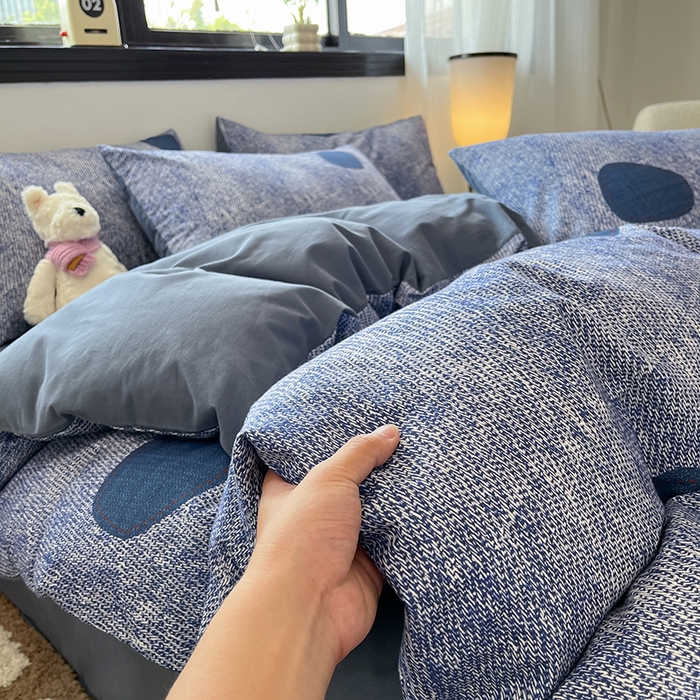 91家纺网 家纺一手货源 找家纺 吉象家纺 2025新款全棉纯棉加厚磨毛印花四件套 波尔曼