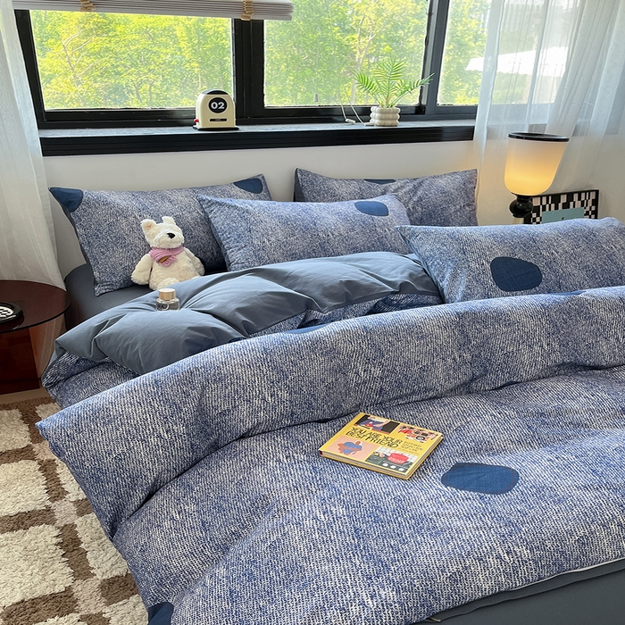 91家纺网 家纺一手货源 找家纺 吉象家纺 2025新款全棉纯棉加厚磨毛印花四件套 波尔曼