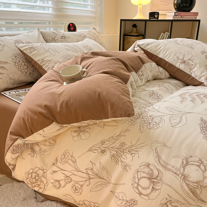 91家纺网 家纺一手货源 找家纺 吉象家纺 2025新款全棉纯棉加厚磨毛印花四件套 芳草集