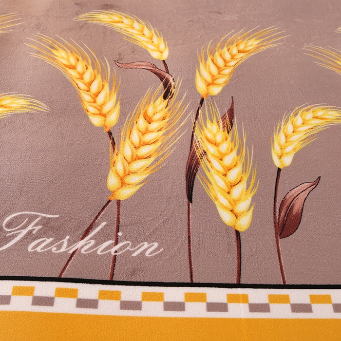 91家纺网 家纺一手货源 找家纺 望淮 2025新款230g印花金貂绒牛奶绒四件套 麦穗