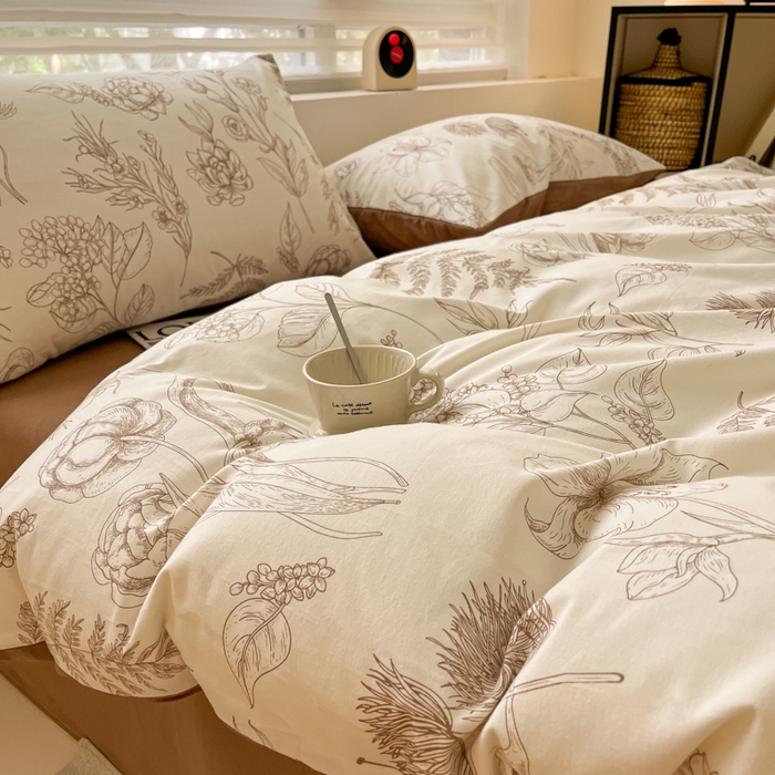 91家纺网 家纺一手货源 找家纺 吉象家纺 2025新款全棉纯棉加厚磨毛印花四件套 芳草集