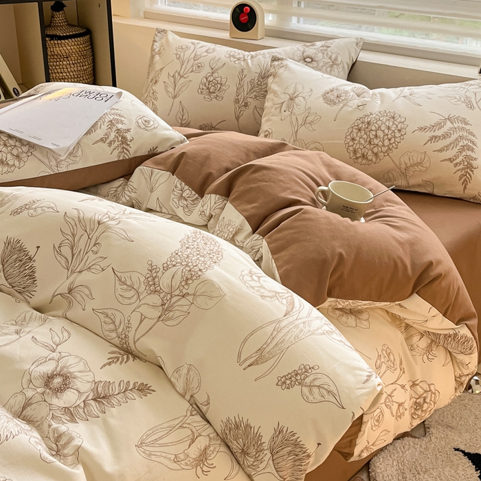 91家纺网 家纺一手货源 找家纺 吉象家纺 2025新款全棉纯棉加厚磨毛印花四件套 芳草集