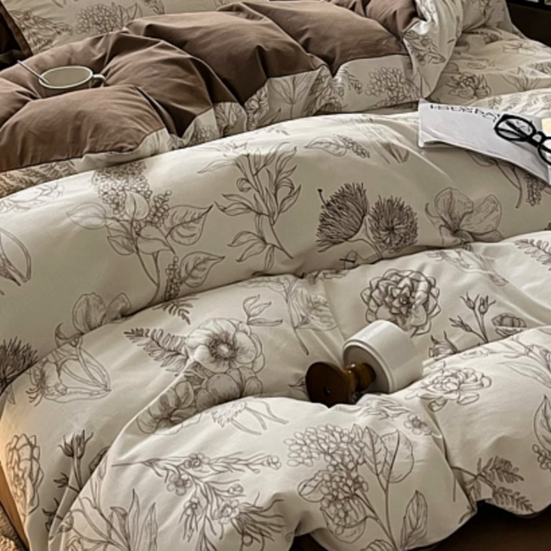 91家纺网 家纺一手货源 找家纺 吉象家纺 2025新款全棉纯棉加厚磨毛印花四件套 芳草集