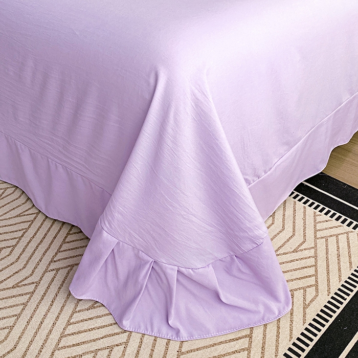 91家纺网 家纺一手货源 找家纺 大麦乐田 2025新款糯小棉立体绣花吊边四件套-手捧花 手捧花 浅紫