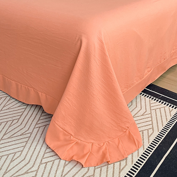 91家纺网 家纺一手货源 找家纺 大麦乐田 2025新款糯小棉立体绣花吊边四件套-手捧花 手捧花 桔色